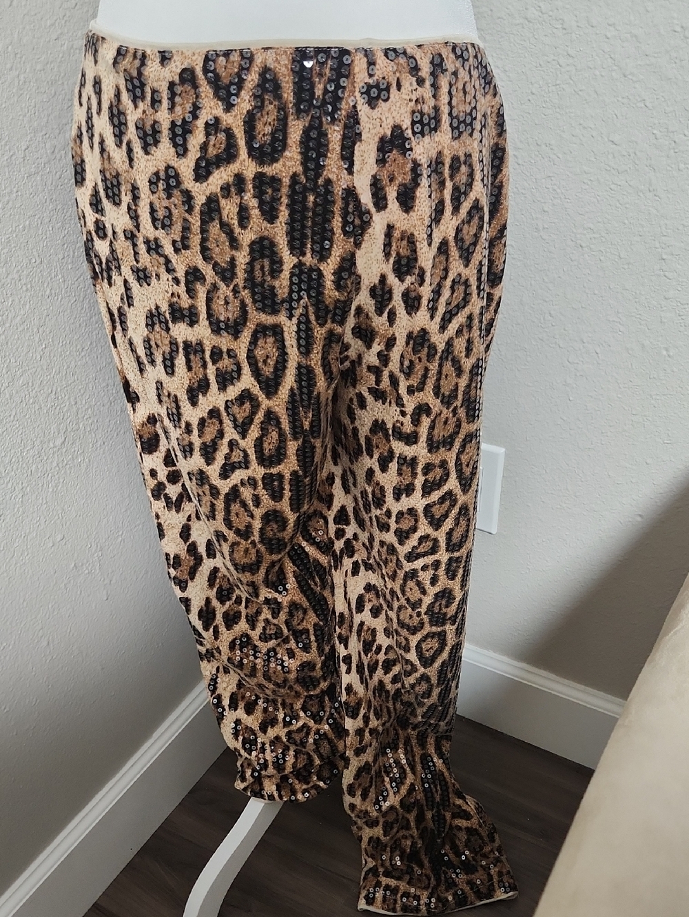 Musera (Shein) Leopard Print Sequined Pants